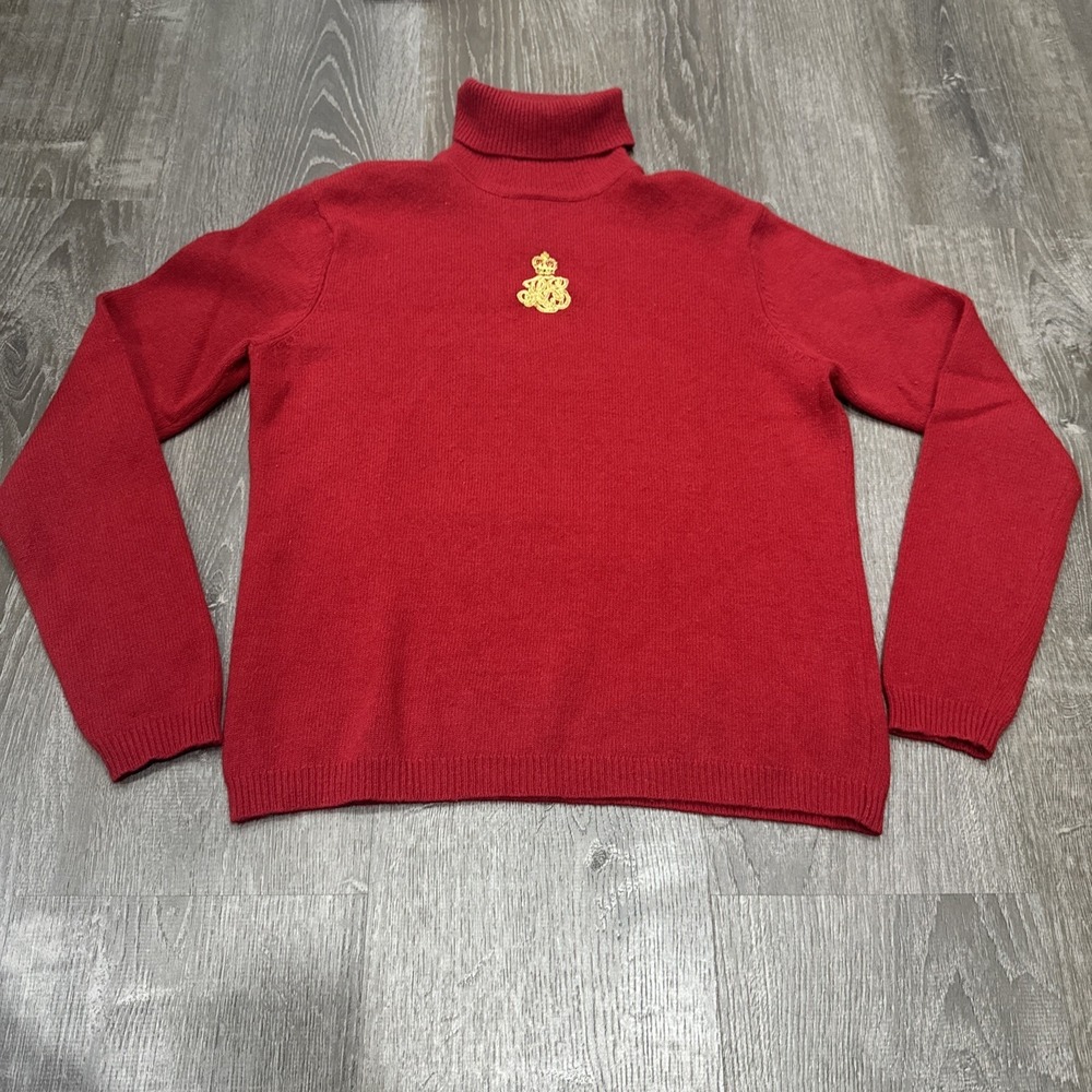 Lauren Ralph Lauren Crimson Wool Angora Cashmere Blend P Turtleneck Sweater VTG